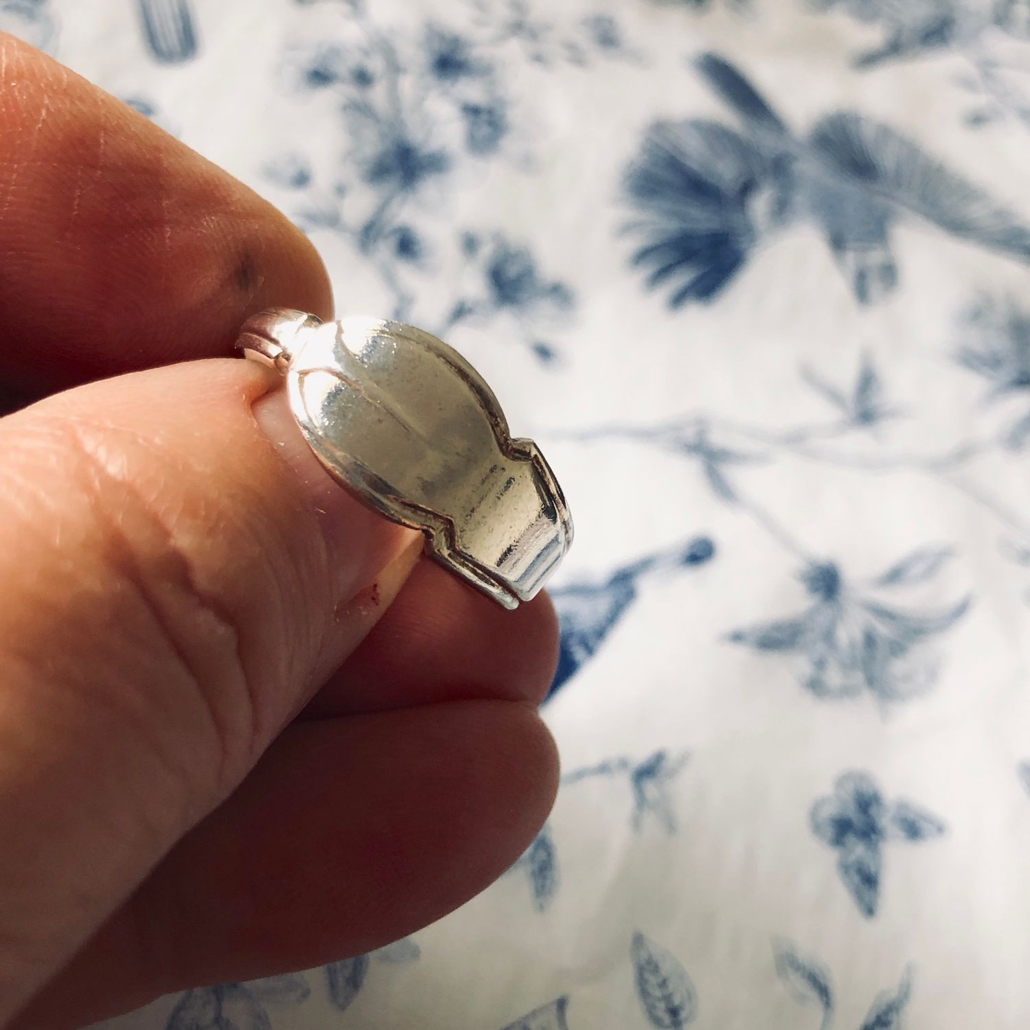 sterling: spoon ring - size R