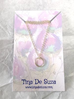 Circle on sterling fine chain