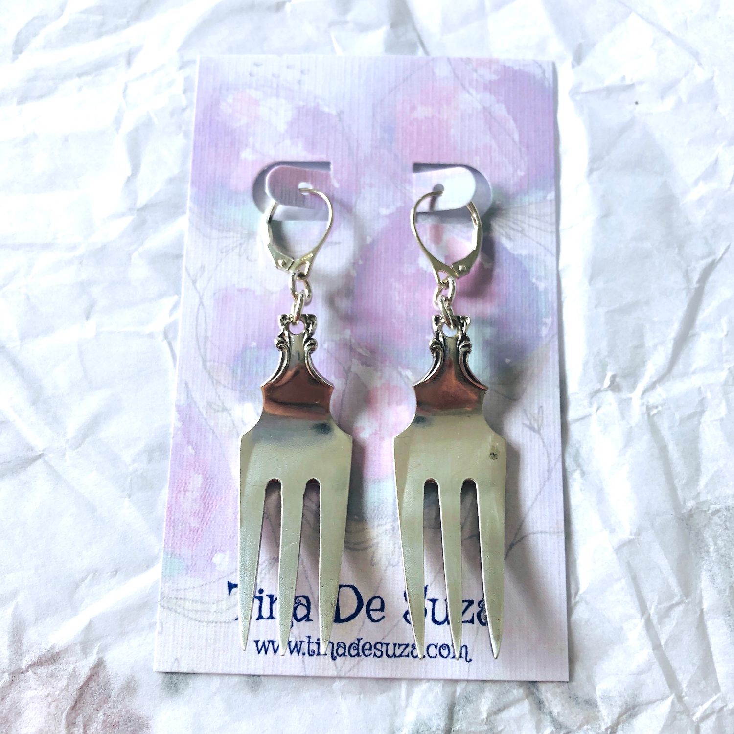 Earrings: Vintage fork earrings