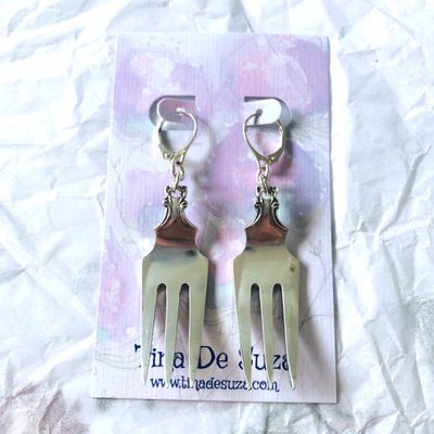 Earrings: Vintage fork earrings