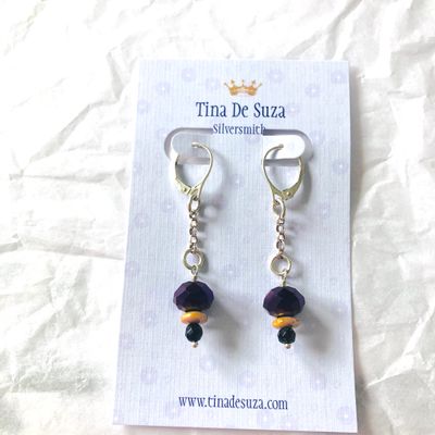 Earrings: Czech glass and sterling