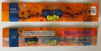 600mg Medicated Runts Ropes Orange Bags (50 Pieces)