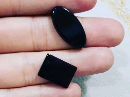 Black Flat Square Oval Aqeeq - - Whatsapp for Order