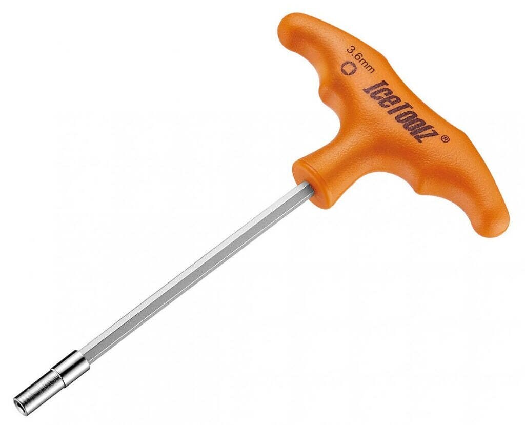 IceToolz nippelsleutel 12D7, 4-kant, met T-handvat 3.6mm, oranje