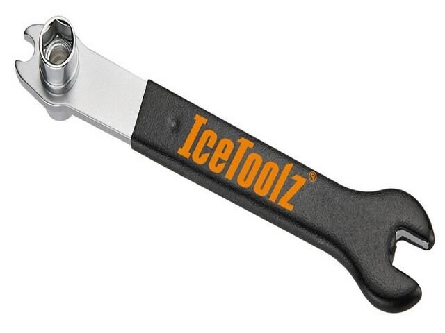 IceToolz pedaalsleutel 3400, met rubber grip multitool, zwart