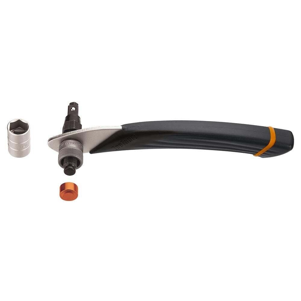 IceToolz crankmontagesleutel 04S1, met extra grip arm dop 14x15+hex 8mm, zwart