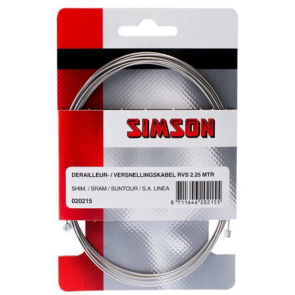 Simson binnenkabel versnelling derailleur 2,25m RVS