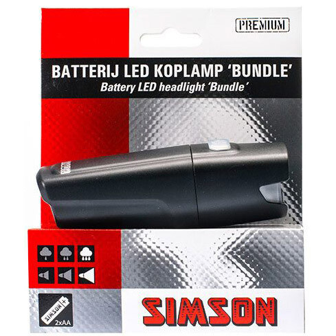 Simson koplamp Bundle LED zwart incl.batterijen