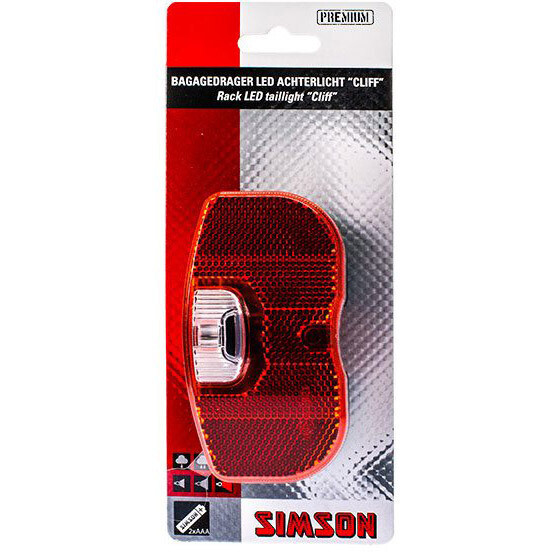Simson bagagedragerachterlicht Cliff LED incl. bat.
