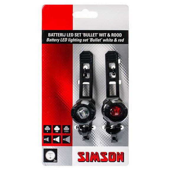 Simson verlichtingsset Bullet LED incl. batterijen