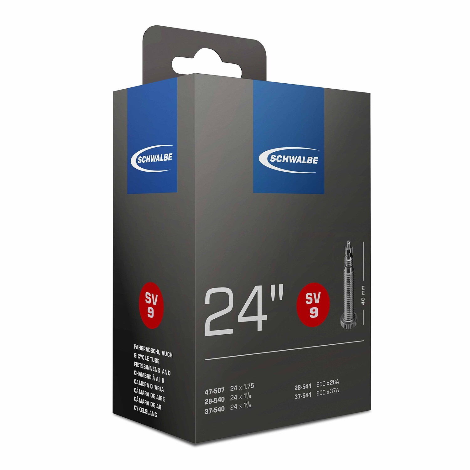BIB Schwalbe Item 9C - 24" 18/20/22/23/25/28-520, Ventiel: SV