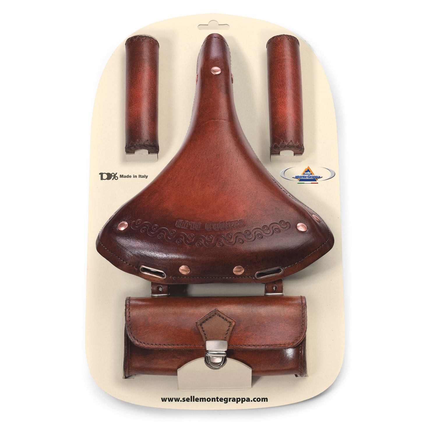 Monte Grappa set Charleston Oxford 3-delig leer D-bruin