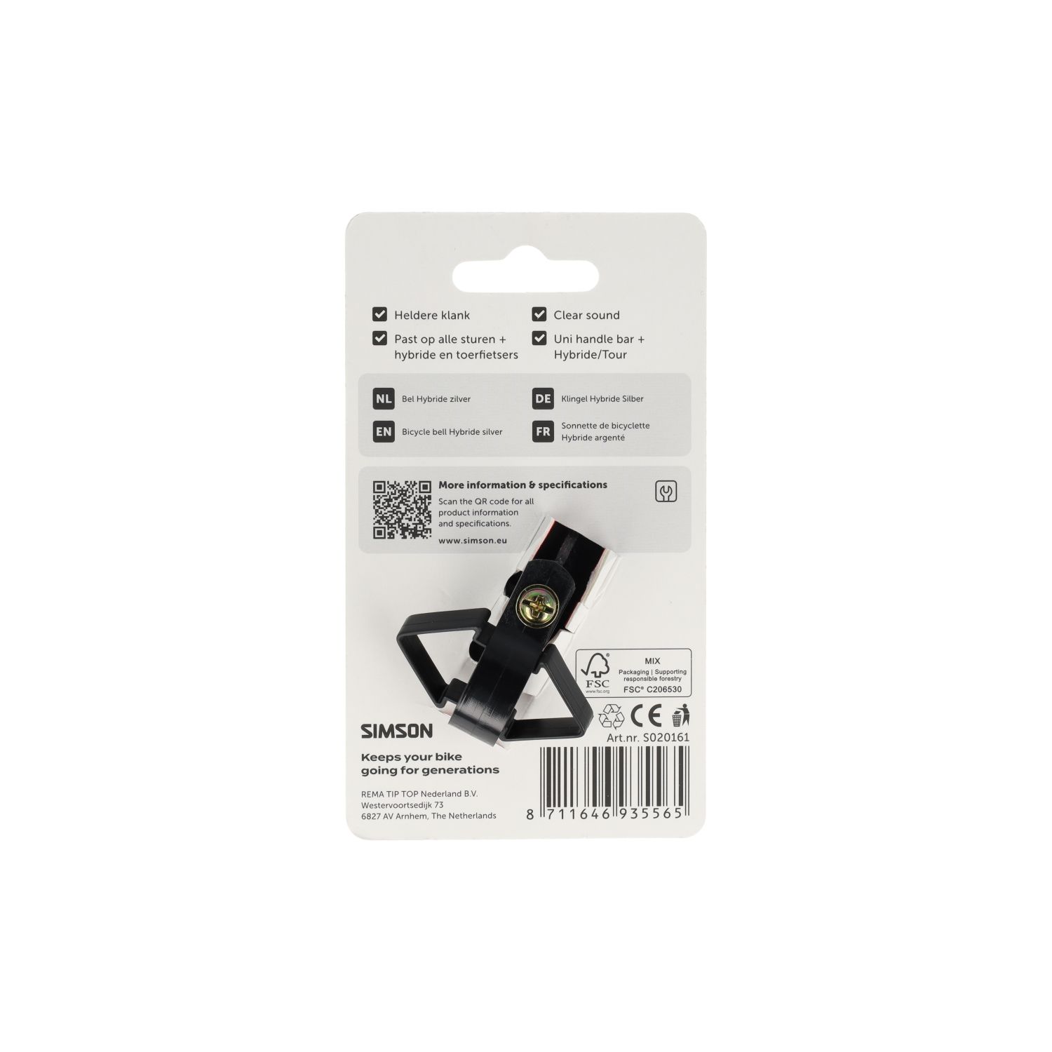 Simson Fietsbel Hybride – Zilver