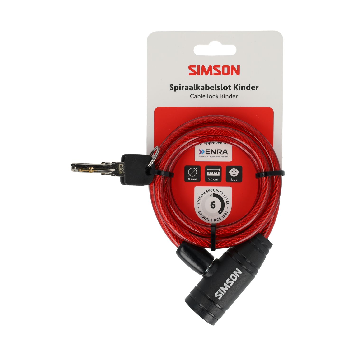 Simson Cable Lock Children – 8mm x 90cm Simson Cable Lock Children – 8mm x 90cm