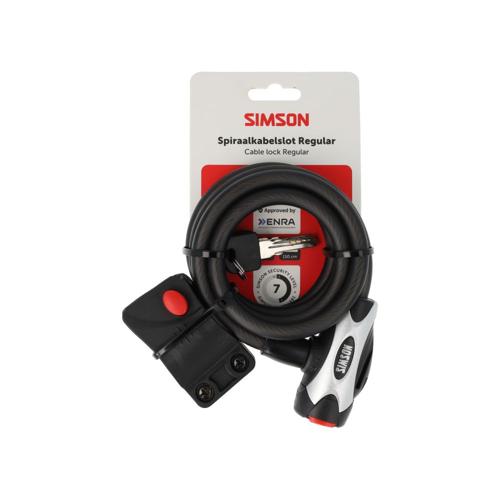 Simson Cable Lock Regular XL – 10mm x 150cm Simson Cable Lock Regular XL – 10mm x 150cm