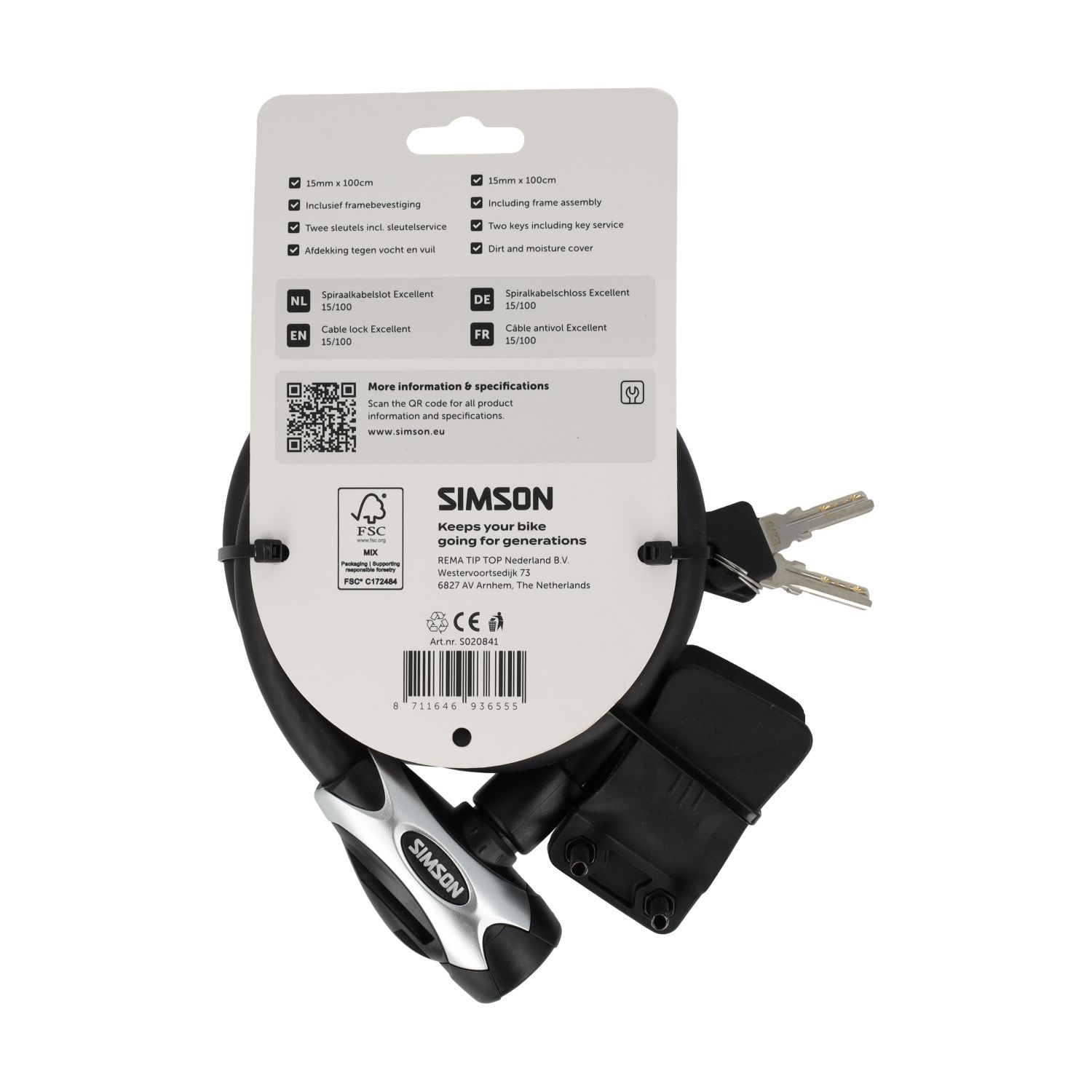 Simson Kabelslot Excellent L – 15mm x 100cm