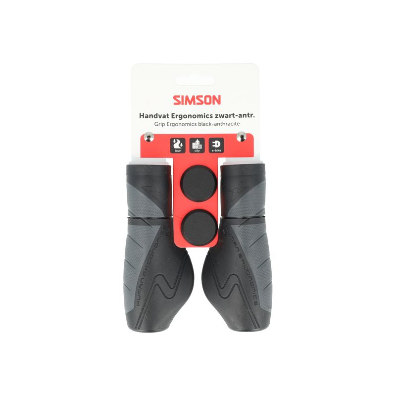 Simson Handlebar Grips Ergonomics – Black/Anthracite Simson Handlebar Grips Ergonomics – Black/Anthracite