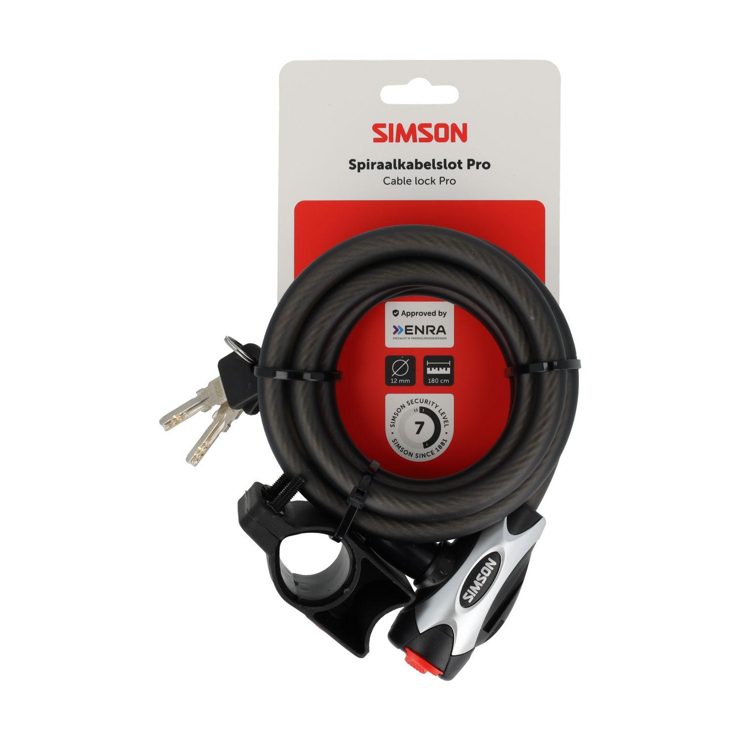 Simson Cable Lock Pro XXL – 12mm x 180cm Simson Cable Lock Pro XXL – 12mm x 180cm