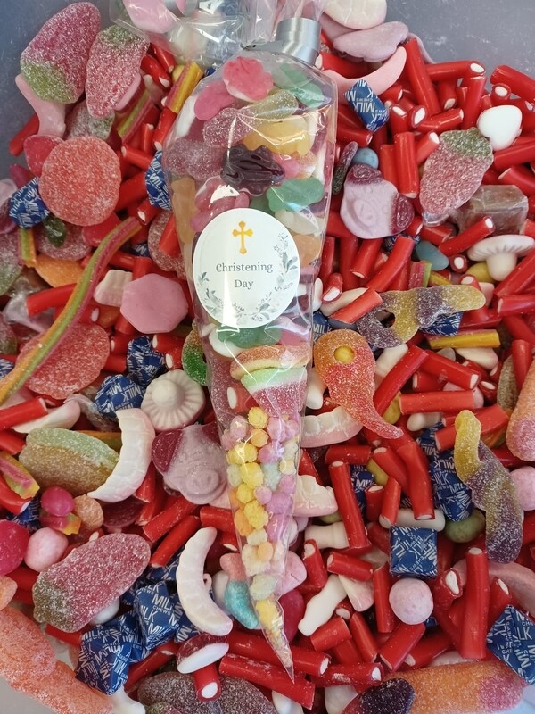 Christening sweetcone colourful 200g