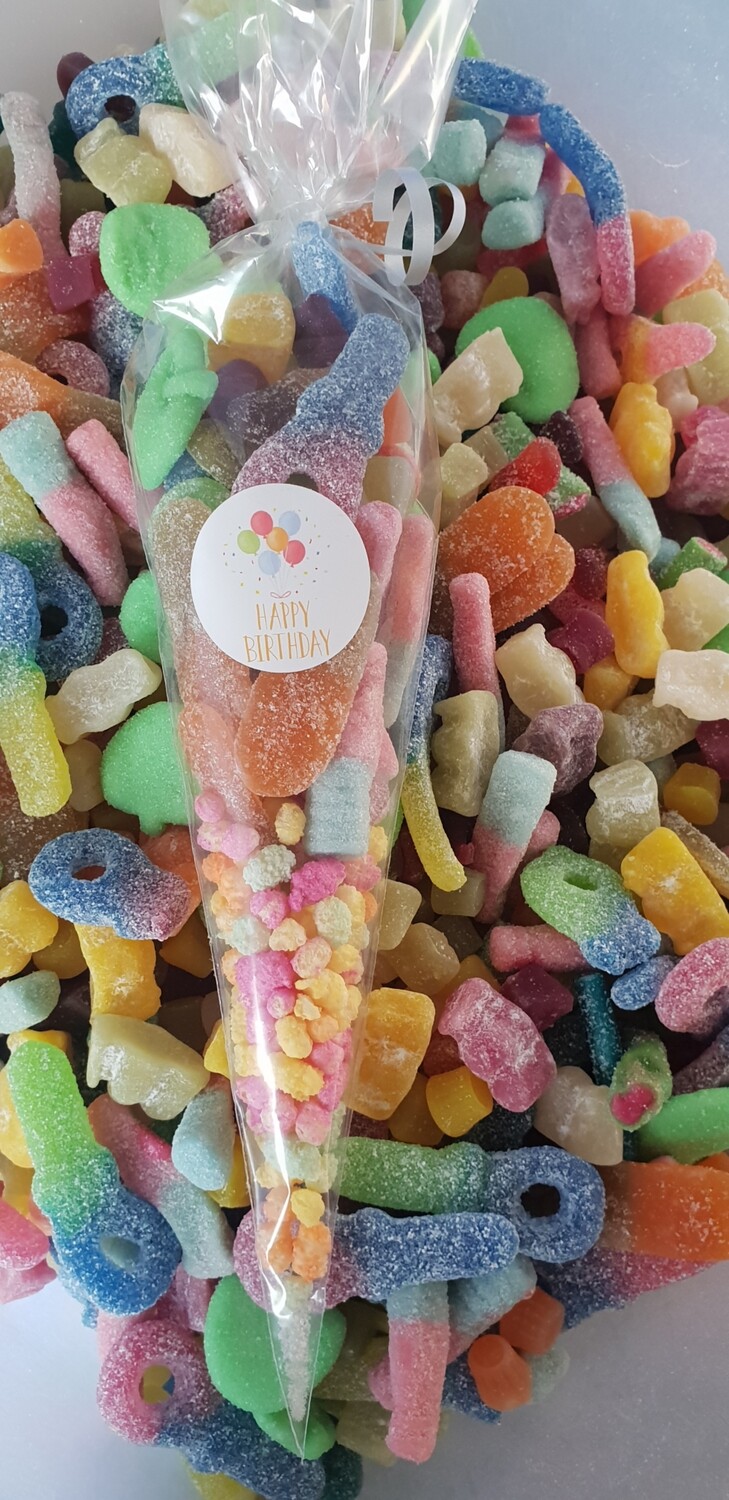 Happy Birthday colourful sweetcone