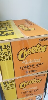 Cheetos twisted flamin hot (15 x 65g UK)