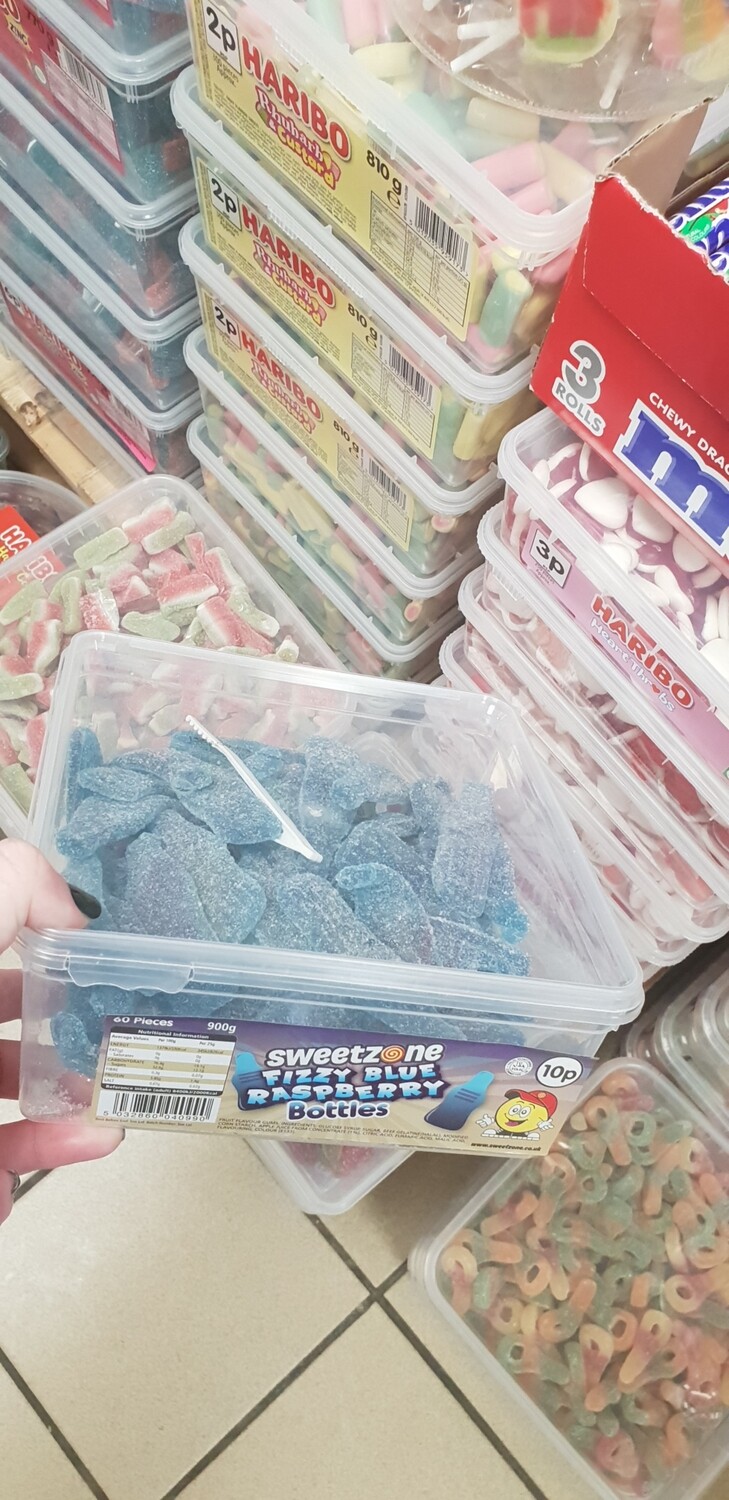 sweetzone  fizzy blue rasp bottles 10p