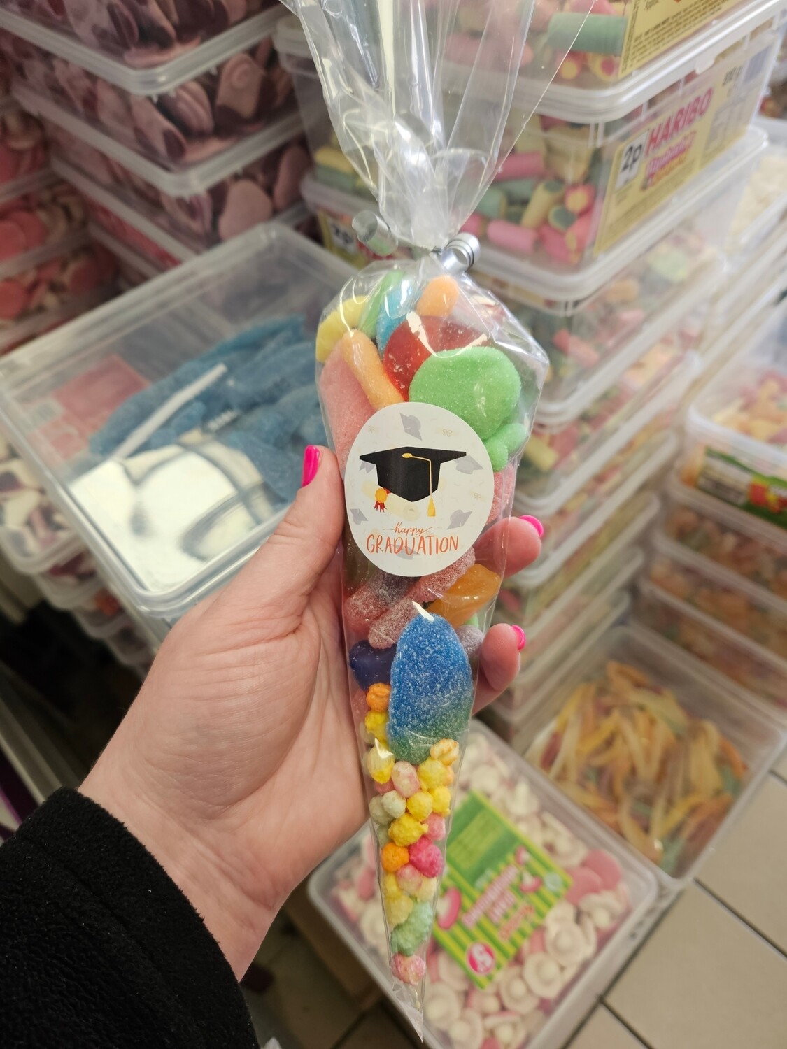 Happy graduation colourful sweetcone