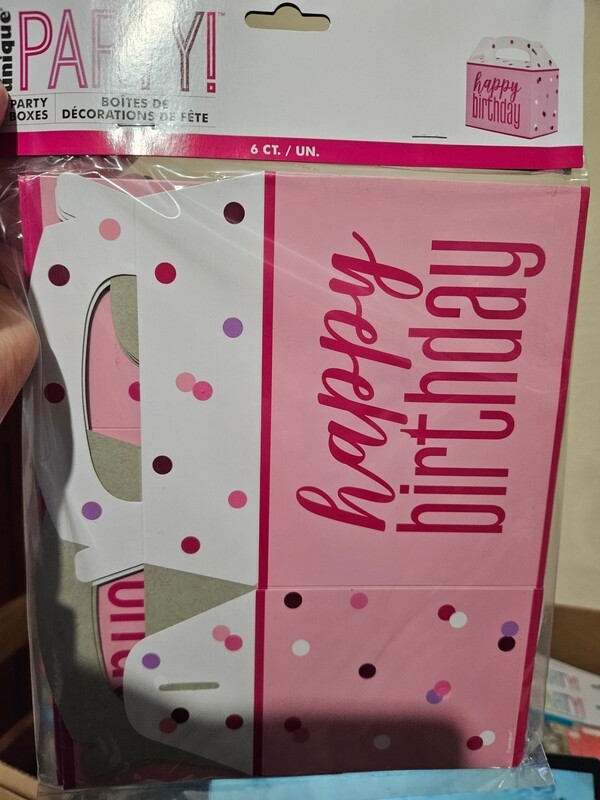 Happy birthday box pink 6pk