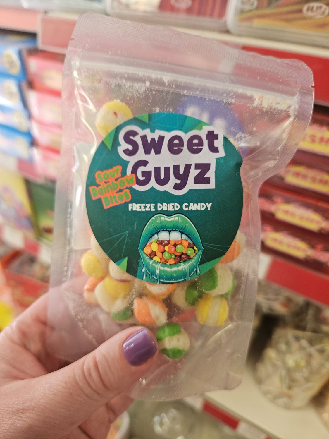 Freeze dried sour skittles