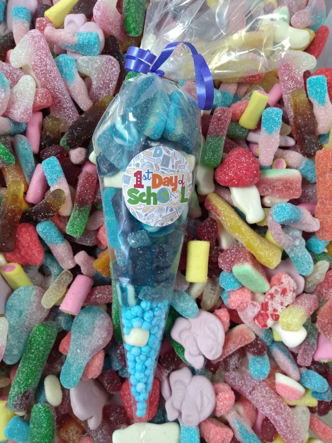 1st day of school blue sweet cone