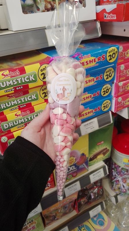 Communion Sweet cone 200g pink