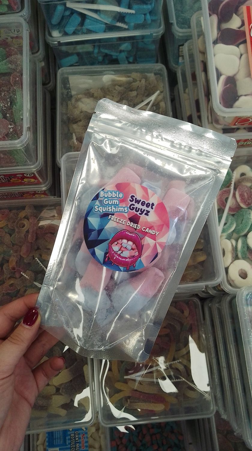 Freeze dried bubblegum squashies