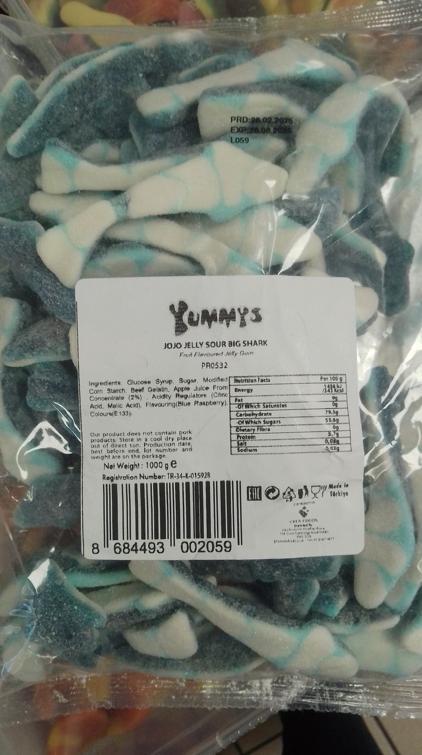 Yummys sour sharks 1kg