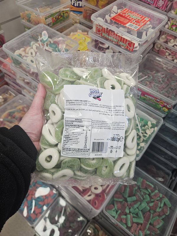 Sour Apple Rings 1kg bag