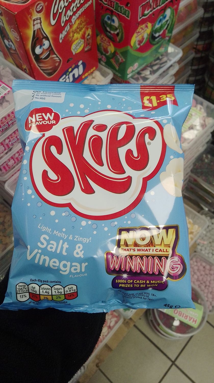 KP Skips Salt &amp; Vinegar Single Bag