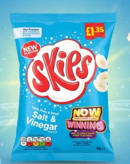 KP Skips Salt &amp; Vinegar Box 16 packs (45g)