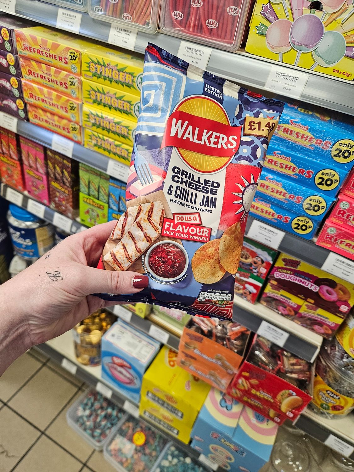 Walkers cheese &amp; chilli jam