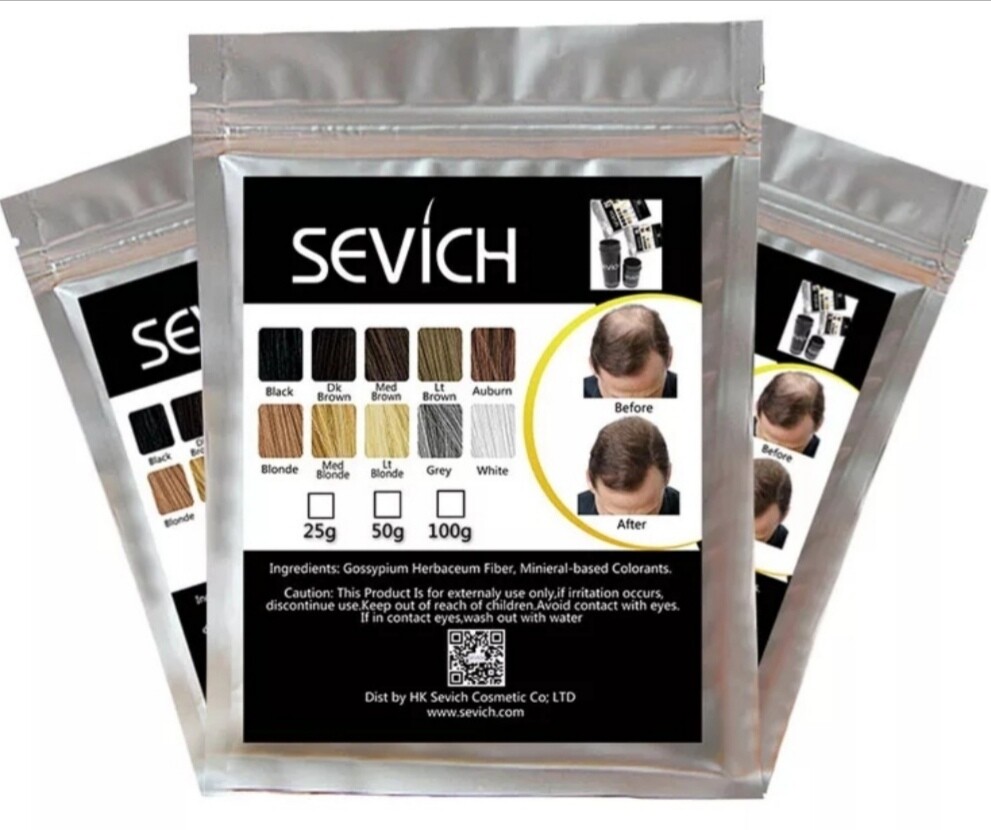 Sevich Hair Building Fibers - Refill Bag (25G) BLACK