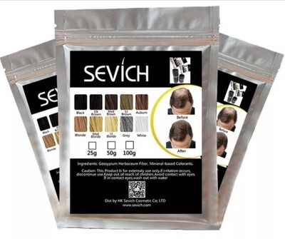 Sevich Hair Building Fibers - Refill Bag (25G) BLACK