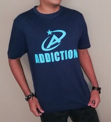 &quot;Navy/Blue &quot;ADDICTION&quot; Printed Tees - Unisex