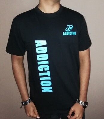 &quot;Black / Blue &quot;ADDICTION&quot; Printed Tees - Unisex