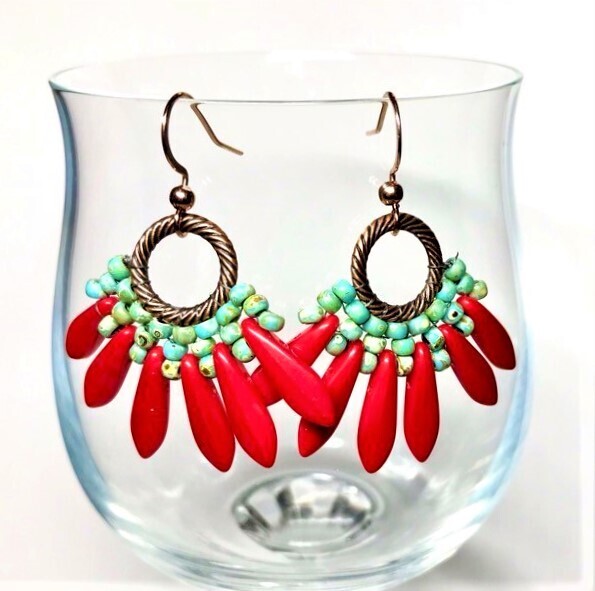 Delightful Danielle Collection - Brilliant red and turquoise