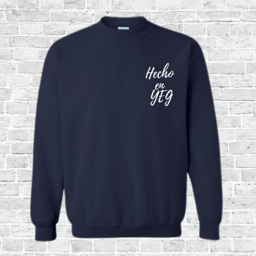 Hecho En YEG Vinyl Print Crewneck (Navy)