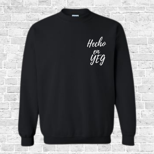 Hecho En YEG Vinyl Print Crewneck (Black)