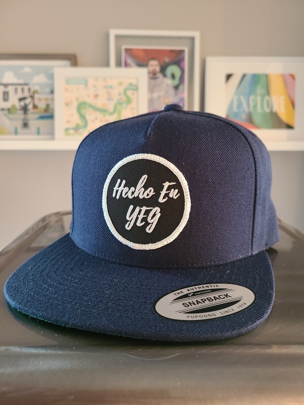 Navy Hecho En YEG Snapback (Embroidery Patch)