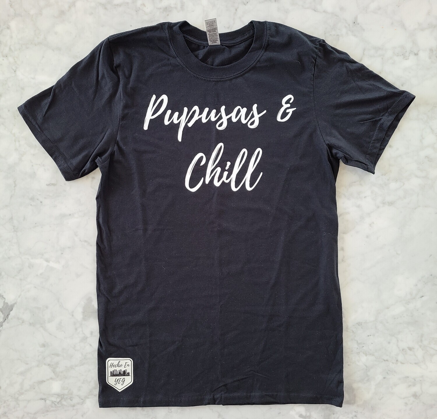 Pupusas &amp; Chill Vinyl Print Tee (Black)