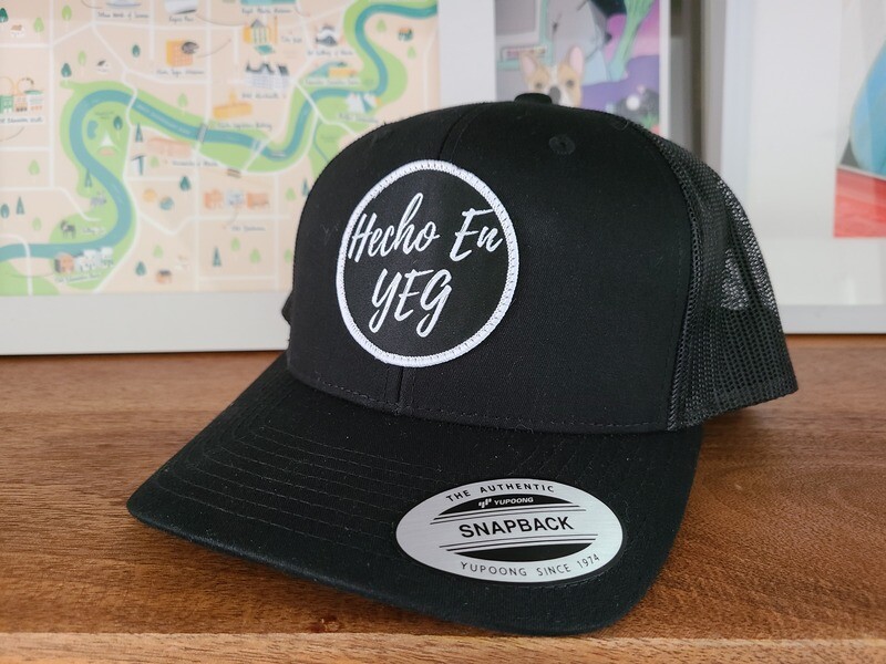Black Hecho En YEG Six-Panel Hat (Woven Patch)