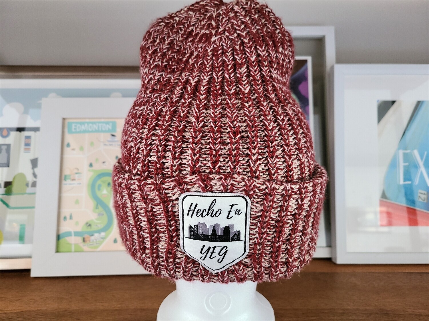 YEG Winter Knit Toques (Maroon)