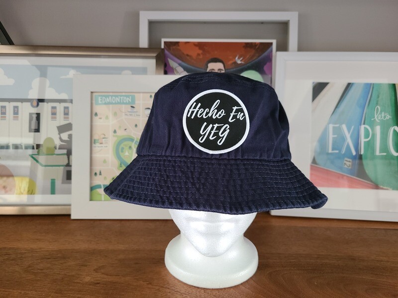 Navy Hecho En YEG Bucket Hat