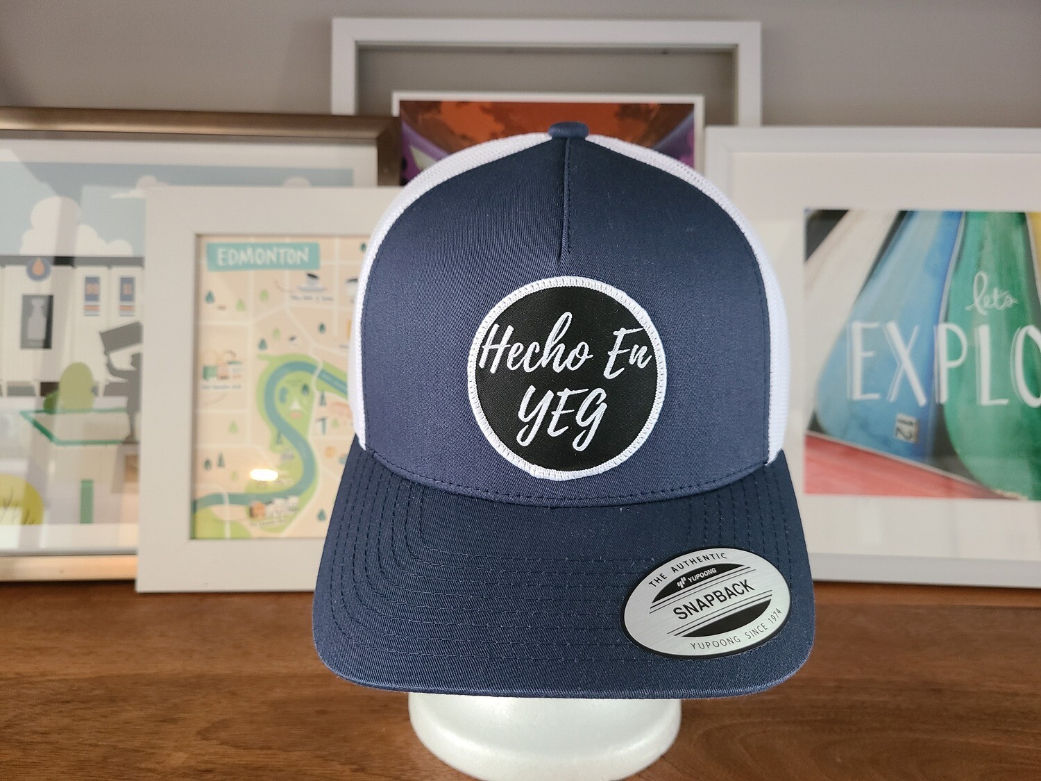 Navy &amp; White YP Classics Hecho En YEG (Woven Patch)